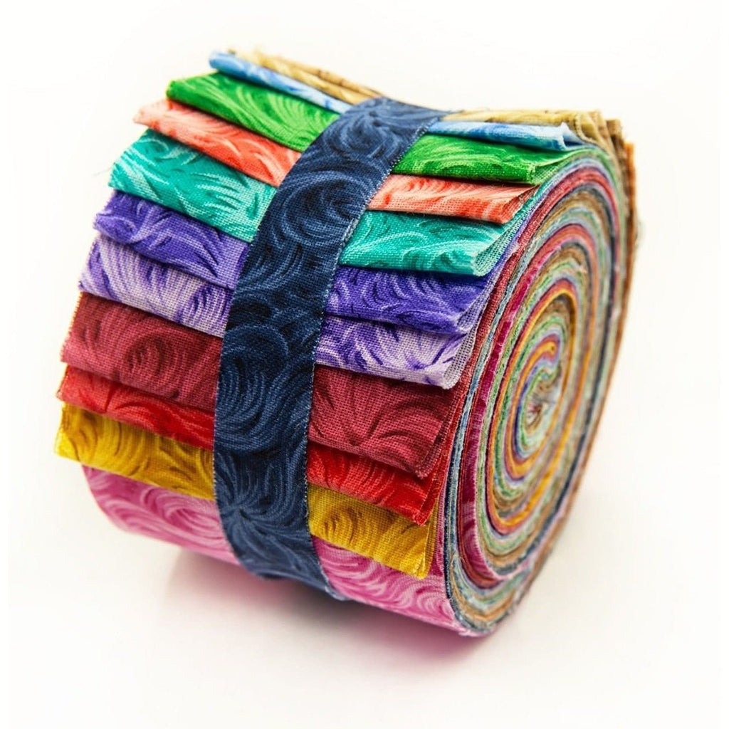 18-pc It's All Blue Jelly Roll 2.5 pre-cut 100% cotton fabric quilting  strips