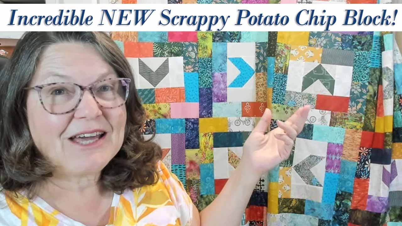 The Most Incredible Scrappy Potato Chip Block Quilt by Lea Louise