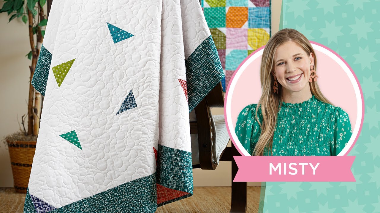 Misty from Missouri Star Quilting demonstrates how to make an easy snowballed confetti quilt