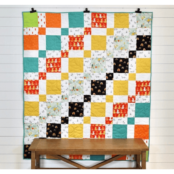 Canine Creations Quilt Kit - 'Pooch Patch' Collection by Art Gallery - Complete with Top Fabric, Binding, and Easy-to-Follow Pattern - Ideal for Beginners