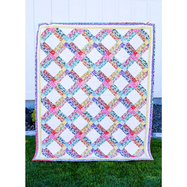 Morning Glory Quilt Kit Fabric Pattern, Binding, And backing Included ALL PRE CUT Throw Quilt Kit 63" x 77" Ready to Sew Beginner