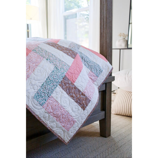 Tumbling Tower Quilt Kit: Fabric Pattern, Binding, and Backing Included - ALL PRE CUT - Throw Quilt Kit 66" x 76" Ready to Sew - Beginner-Friendly