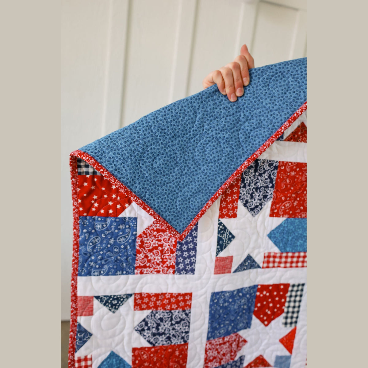 Star Spangled Quilt Kit Fabric Pattern, Binding, And backing Included ALL PRE CUT Throw Quilt Kit 61½" x 72" Ready to Sew Beginner