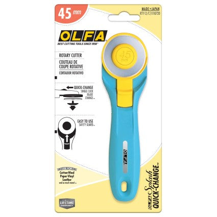 OLFA Aqua Splash Rotary Cutter 45mm - Single Click Blade Change