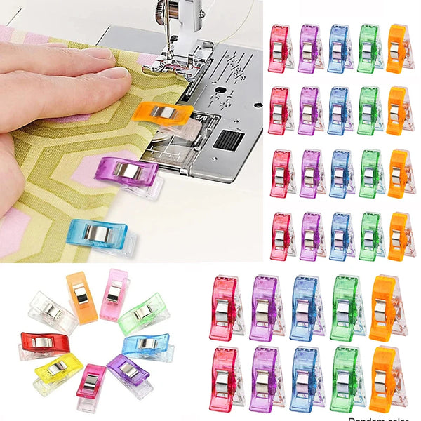 50PCS Colorful Quilting Clips - Multipurpose Plastic Clips for Sewing, Crafting, Knitting, and Binding