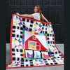 The Hen House Pre-Cut Ready-To-Sew Quilt Kit Fabric Pattern, Backing and Binding Included ALL PRE CUT 74 X 74