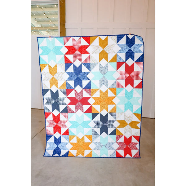 Kaleidoskop-Stern, vorgeschnittenes, nähfertiges Quilt-Set, Anfänger-Quilt, alles vorgeschnitten, inkl. oberem Muster, Bindung und Rückseite, 60 x 75